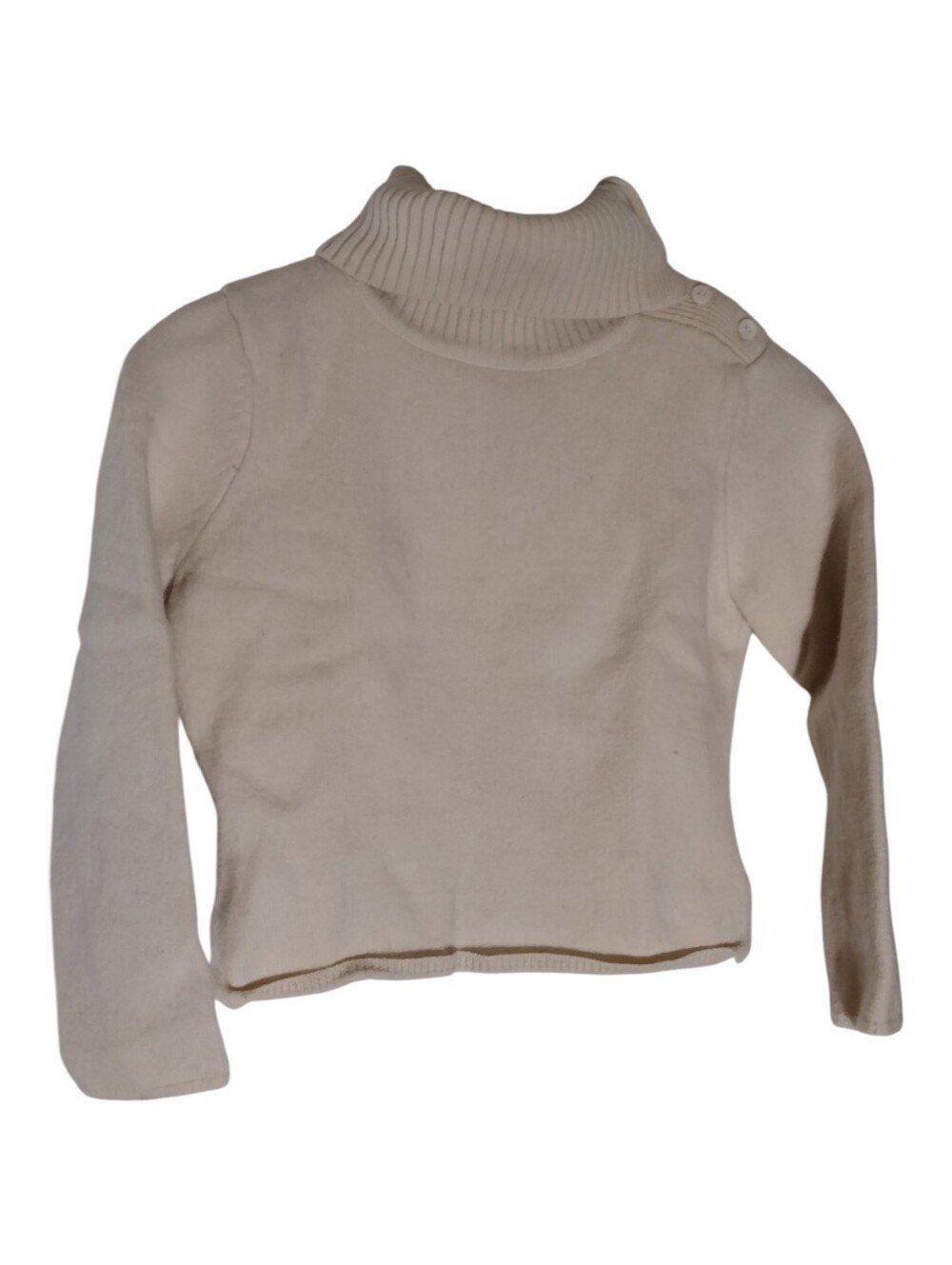 Fenn Wright Manson Cream Turtleneck Button-Shoulder Sweater